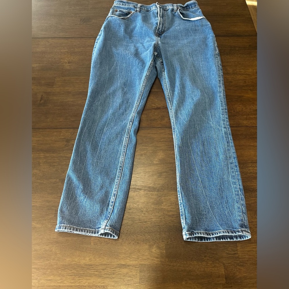 Abercrombie & Fitch 90’s Slim Straight Ultra High Rise Blue Jeans Size 14S